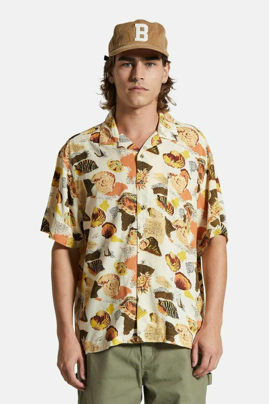 Bunker Reserve S/S Camp Collar Woven Shirt - Multi Color Shell Fast Drying Striped Design