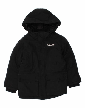 TIMBERLAND Boys Hooded Windbreaker Jacket 5-6 Years Black Polyester Option Impact
