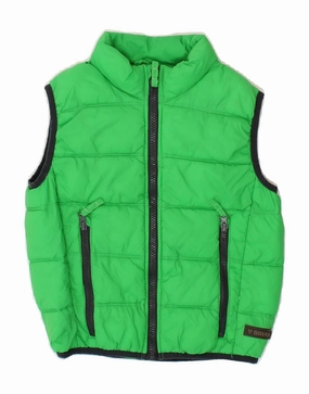 BRUGI Boys Padded Gilet 5-6 Years Green mountain scene Chill Proof