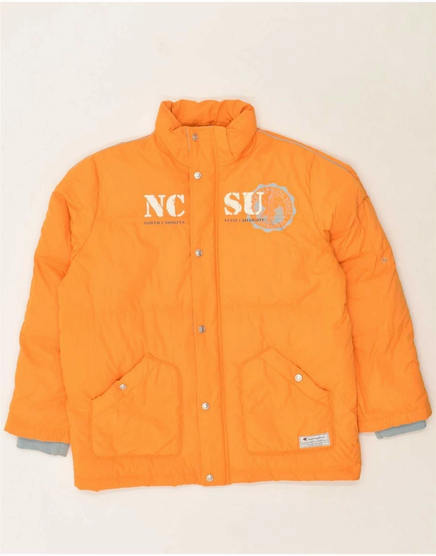 Authorize CHAMPION Boys Graphic Padded Jacket 13-14 Years XL Orange Polyester