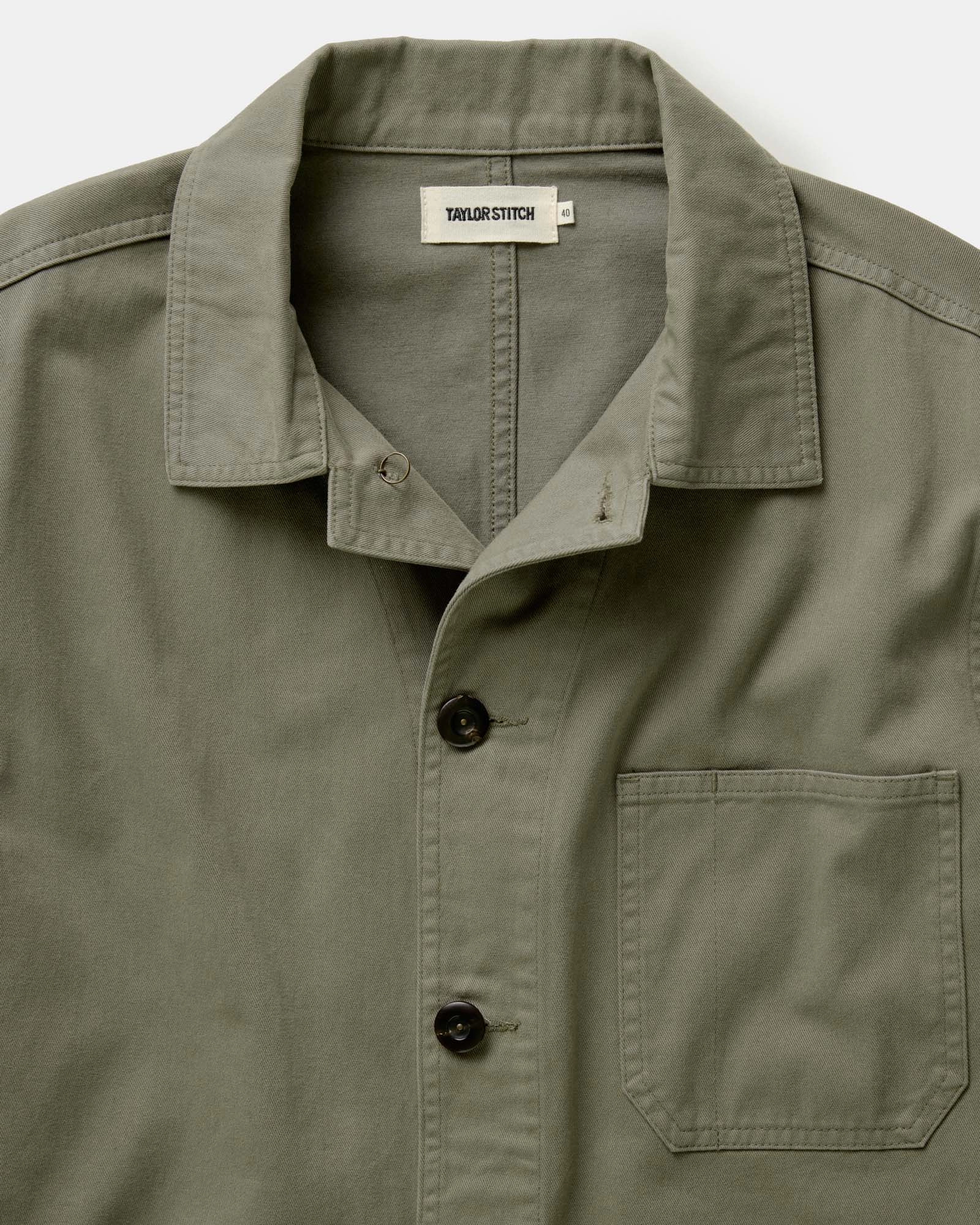 Hiking Ready The Ojai Jacket in Organic Smoked Olive Foundation Twill