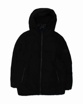 MICHAEL KORS Boys Loose Fit Hooded Padded Jacket 7-8 Years Black Polyester Stylish