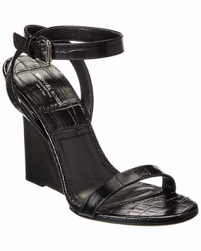 Stage Glow Contoured Vibe Michael Kors Collection Claudia Croc-Embossed Leather Wedge Sandal