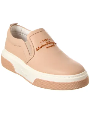 Ferragamo Cassina Leather Slip-On Sneaker Architect Choice Fast Walk