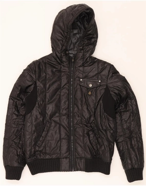 REFRIGIWEAR Boys Hooded Padded Jacket 13-14 Years Black Polyester Fashion Active