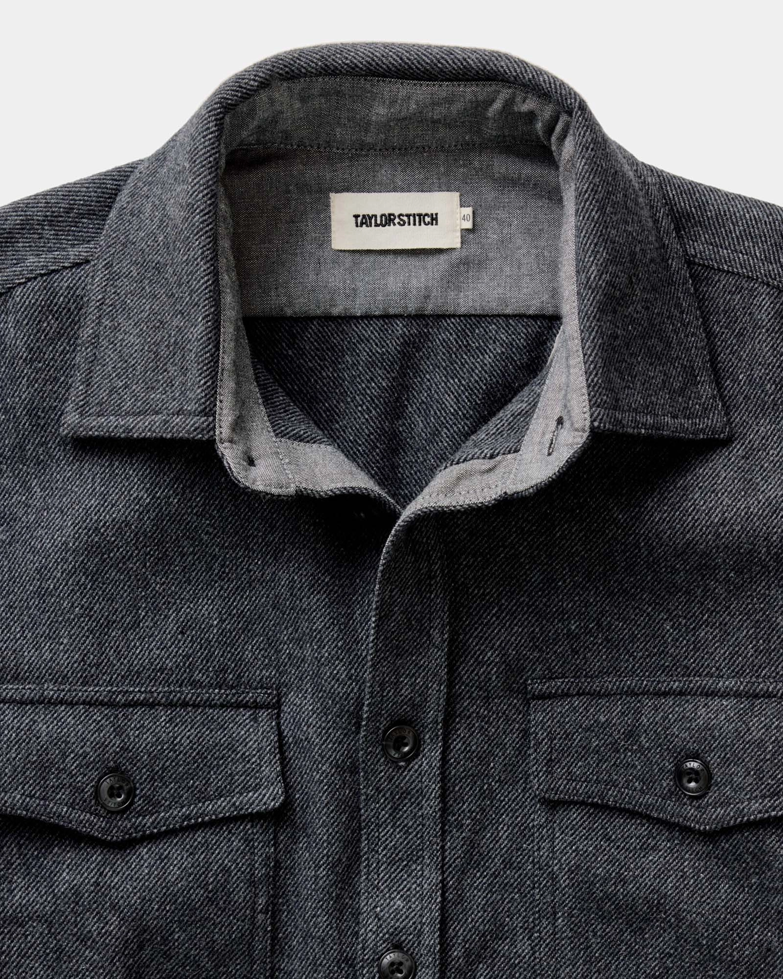 The CPO Shirt in Heather Slate Twill Comfortable Wear Must-Have Item
