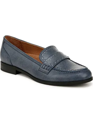 Milo-Stud Womens Faux Leather Block Heel Loafers Italian Craftsmanship Clear Lane