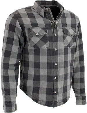 Milwaukee Leather Performance MPM1630 Men's Armored Checkered Flannel Shirt Aramid DuPont Fibers