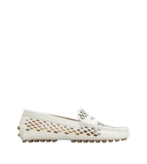 Freedom Move Perforated White Loafers