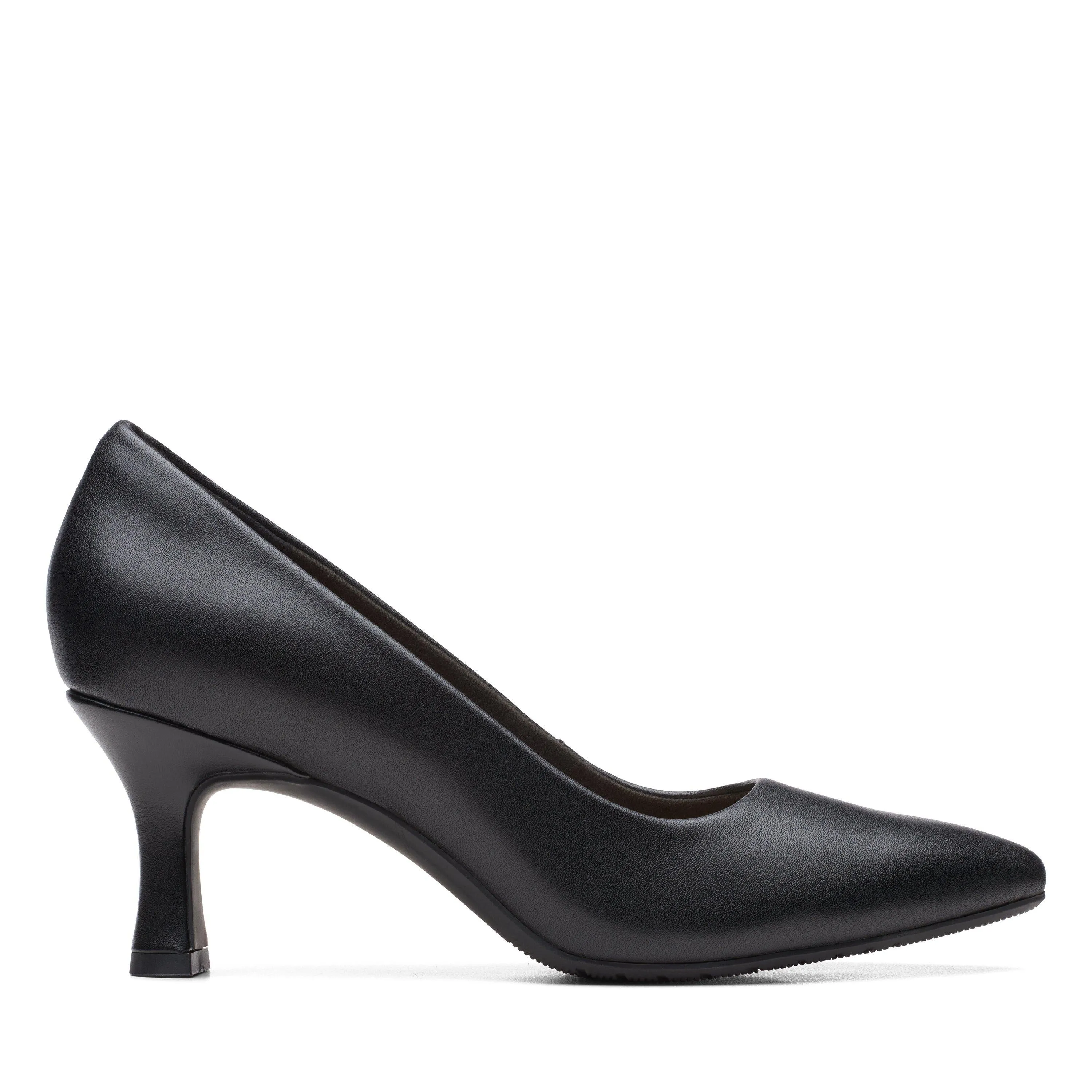 Clarks Kataleyna Gem in Black Leather Everyday Comfort Modern Minimalist
