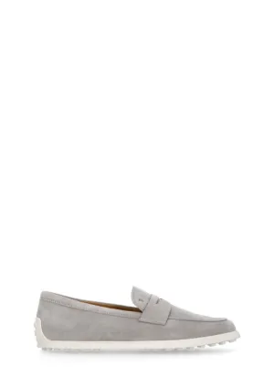 Noon Break Minimalist Grey Suede Loafers