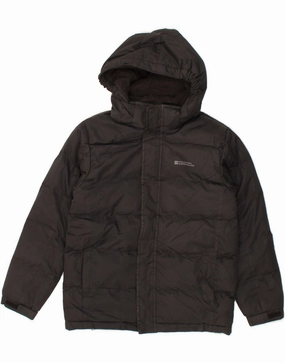 MOUNTAIN WAREHOUSE Boys Hooded Padded Jacket 11-12 Years Black Polyester Ventilated Back Panel Weather Shield