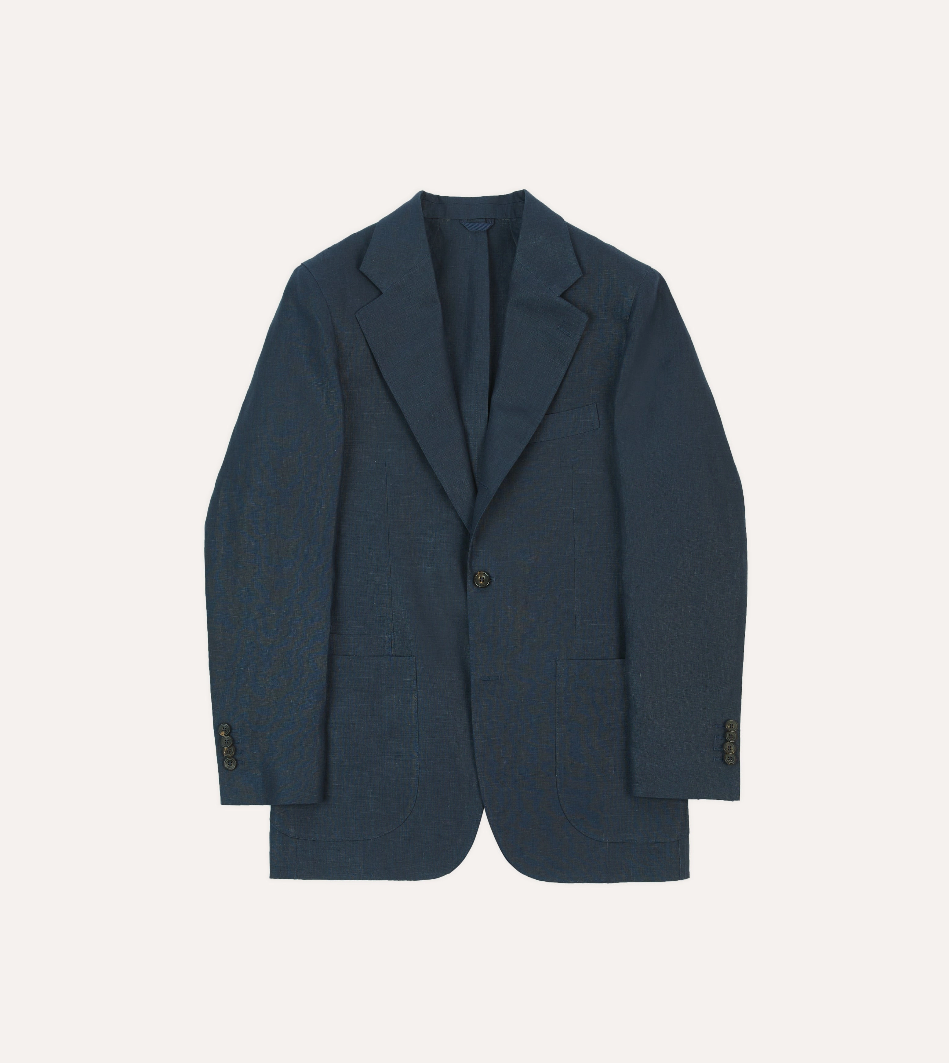 Navy Irish Linen Tailored Jacket All-Season Comfort