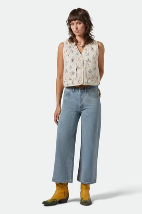 Margo Cropped 5-Pocket Pant - Light Denim Sporty Design