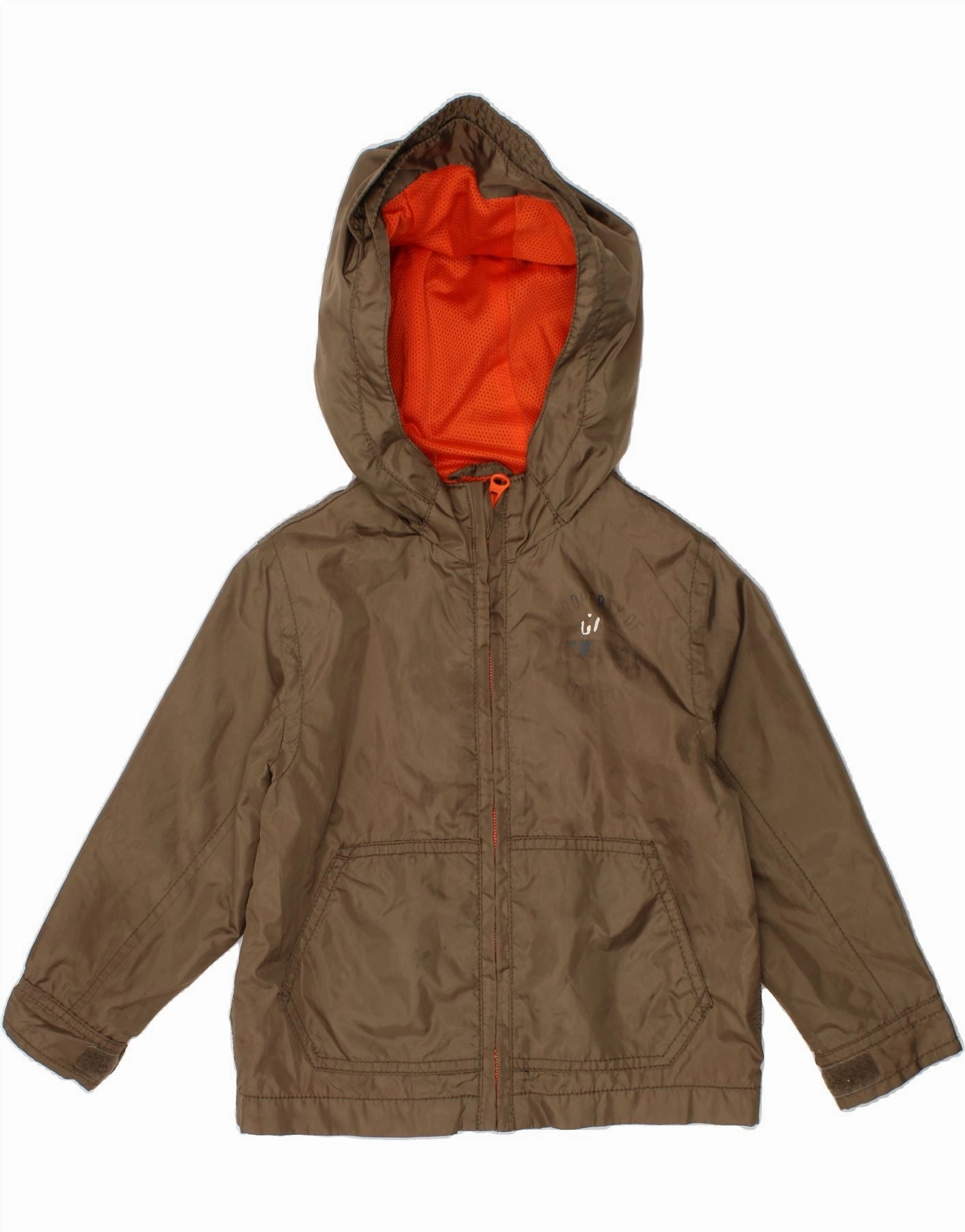 GAP Boys Hooded Rain Jacket 2-3 Years Brown Polyester suitable for rainy days Stylish Protection