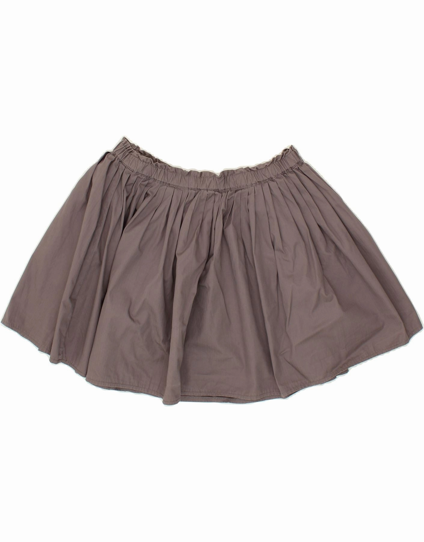 BENETTON Girls A-Line Skirt 11-12 Years 2XL W28 Grey Cotton Slim Touch