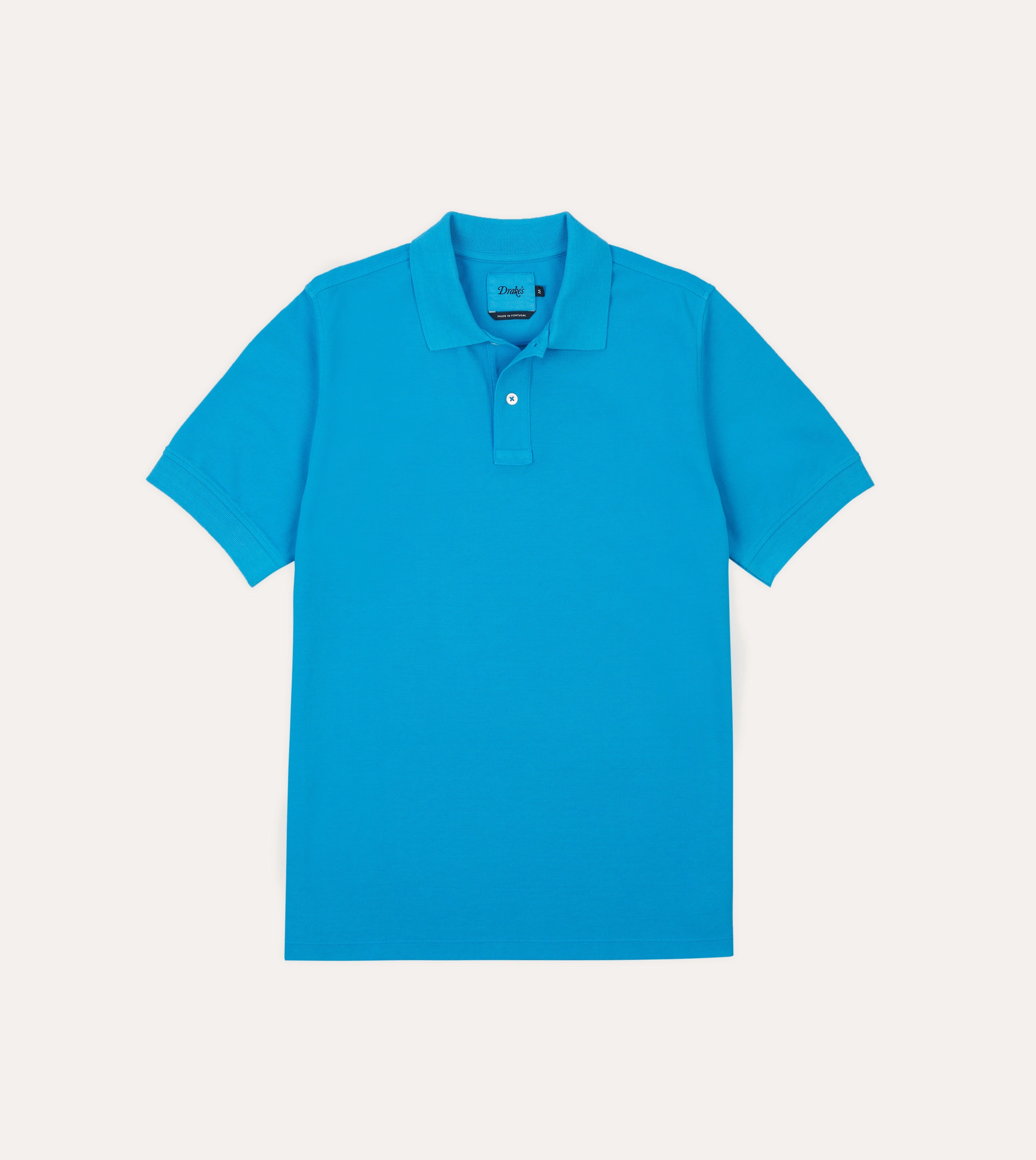 Tall Fit Gym Wear Sky Blue Piqu?? Cotton Polo Shirt