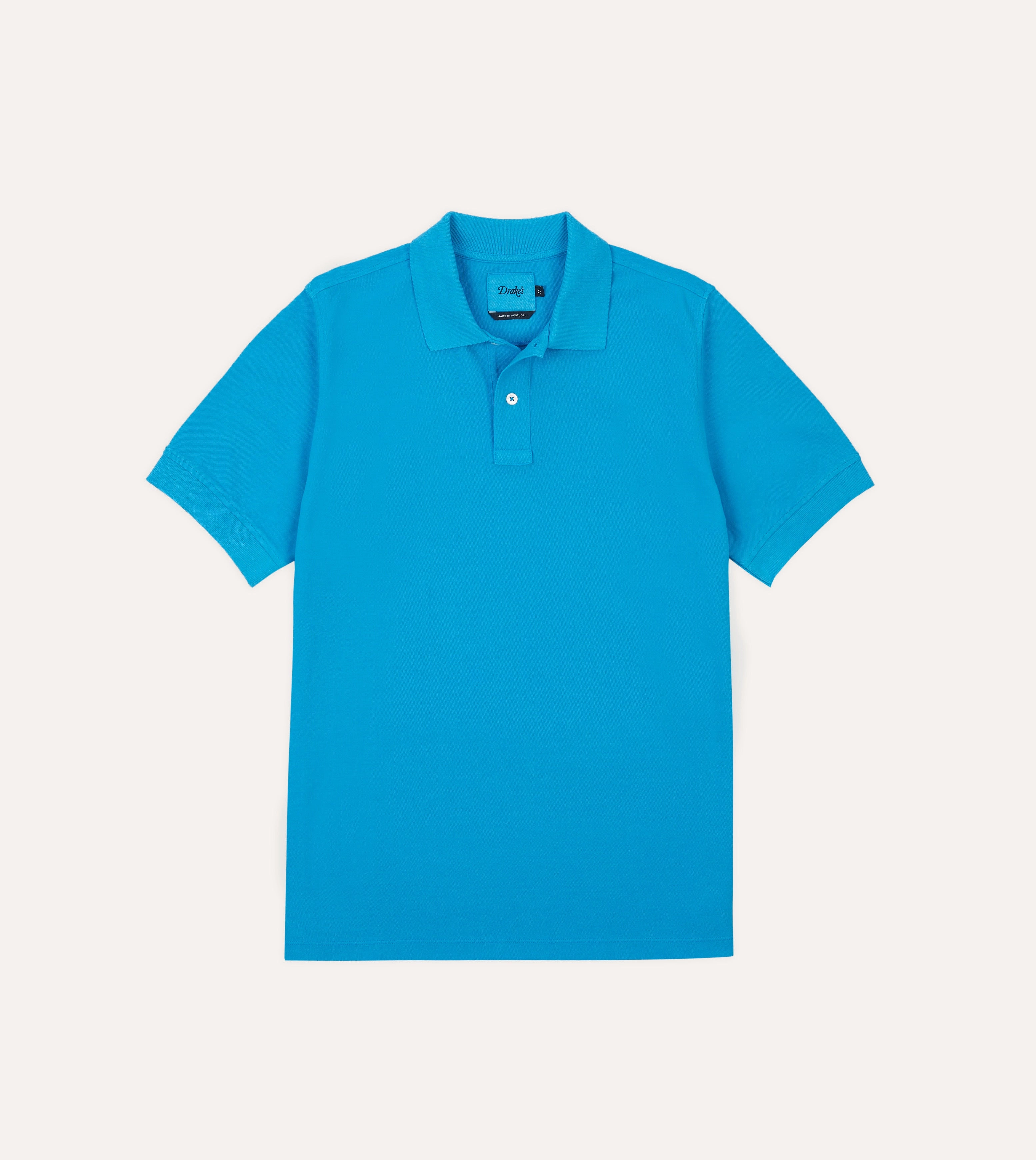 Layered Wear Sky Blue Piqu?? Cotton Polo Shirt