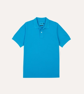 Tall Fit Gym Wear Sky Blue Piqu?? Cotton Polo Shirt