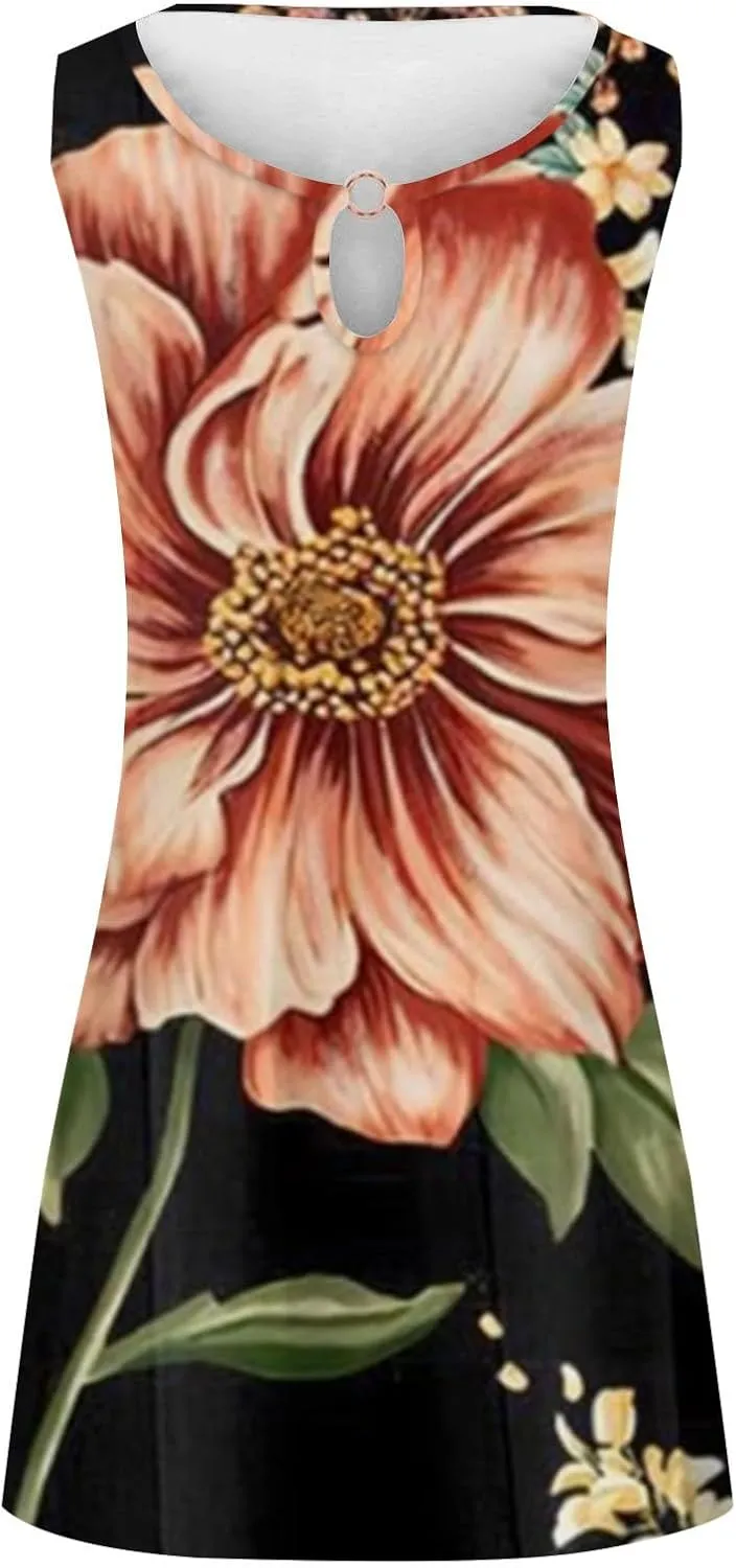 Minn Sundresd Sun Dresses for Women 2025 Vacation Beach Casual Summer Sundresses Sleeveless Tank Short Boho Dress