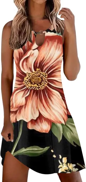 Minn Sundresd Sun Dresses for Women 2025 Vacation Beach Casual Summer Sundresses Sleeveless Tank Short Boho Dress