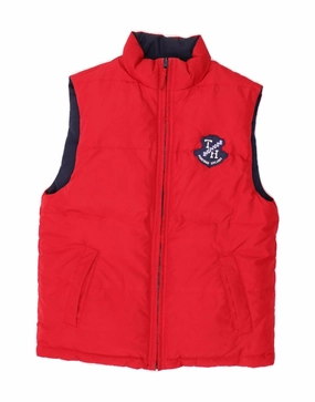 TOMMY HILFIGER Boys Reversible Padded Gilet 12-13 Years Large  Red Condition Commodity
