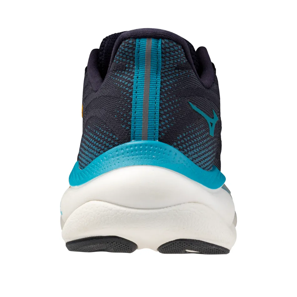 Mizuno Men's Wave Sky 9 Running Shoes in Baritone Blue/Citrus/Capri Breeze AW25 shoe cover