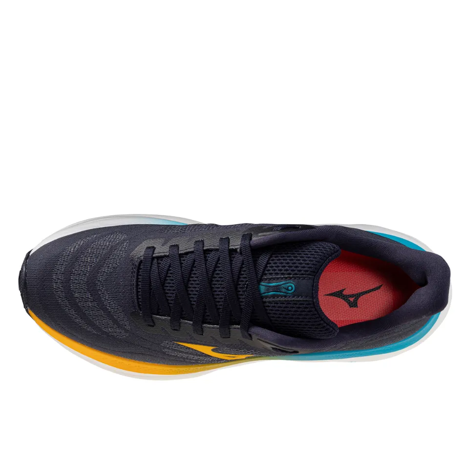 custom - fit running shoes Mizuno Men's Wave Sky 9 Running Shoes in Baritone Blue/Citrus/Capri Breeze AW25