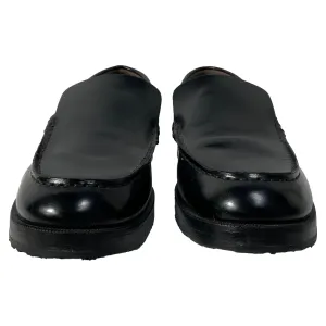 Stylish Practical Slip-Ons By Far Rafael Almond-Toe Slip-On Loafers in Black Leather