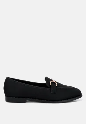 Mature Gentleman Clean Cut fable horsebit embellished flat loafers