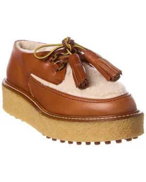 Forest trail TOD??s Leather & Shearling Platform Loafer