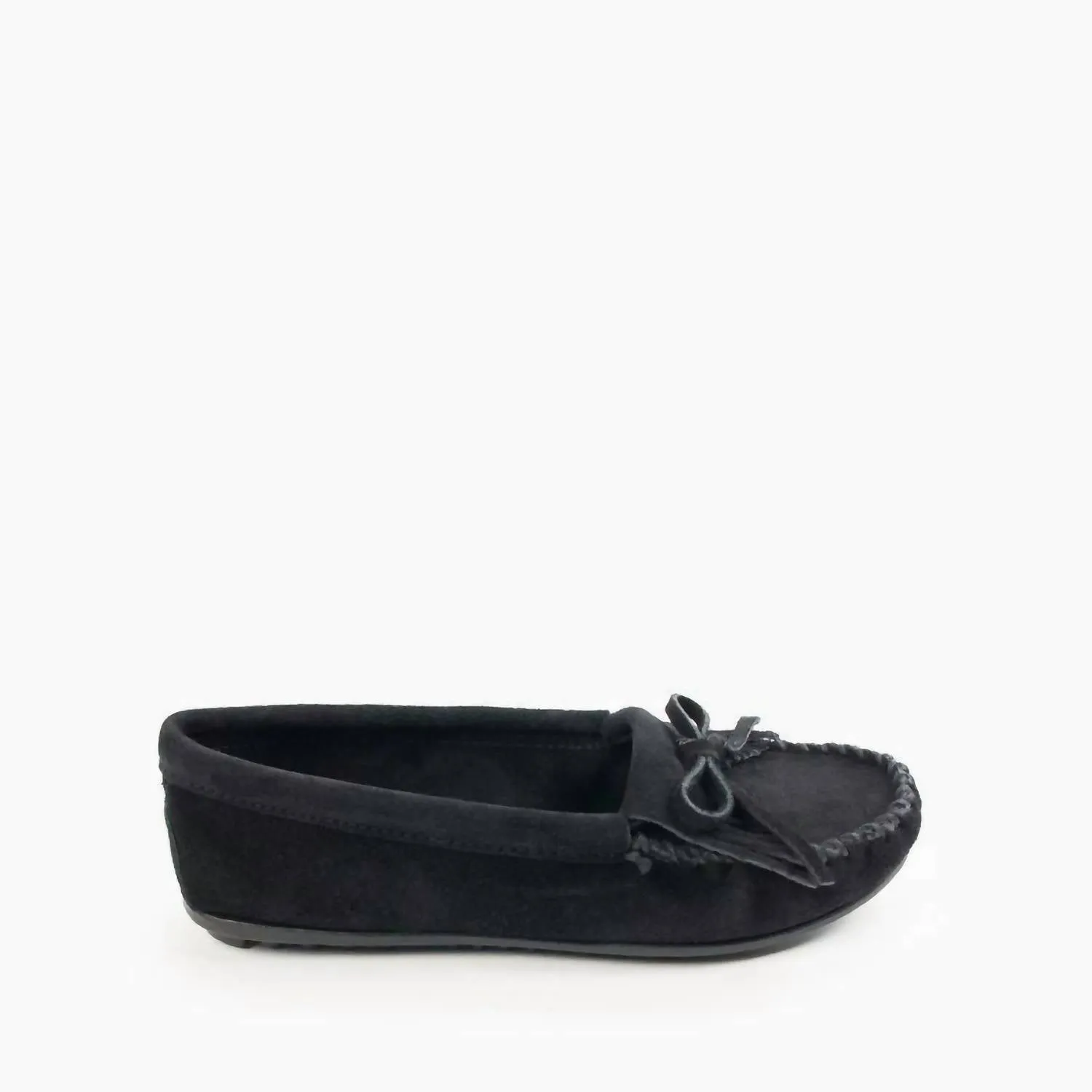 Boho Touch Flat Women's Kilty Hardsole Moccasin In Black