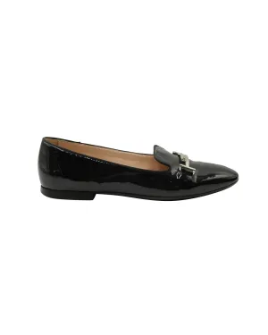 Tod's Double T Flats in Black Patent Leather Trail Lane