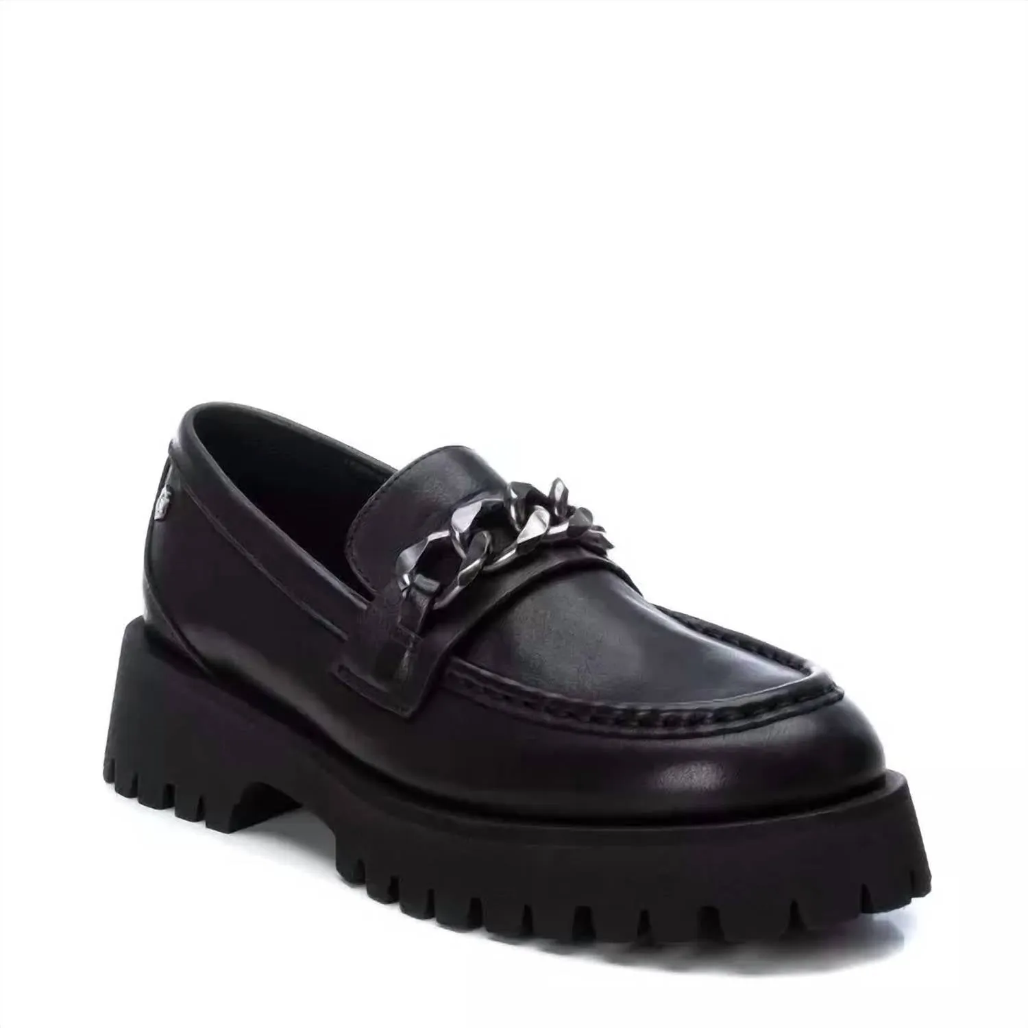 Women's Leather Moccasins In Black Oil-Treated