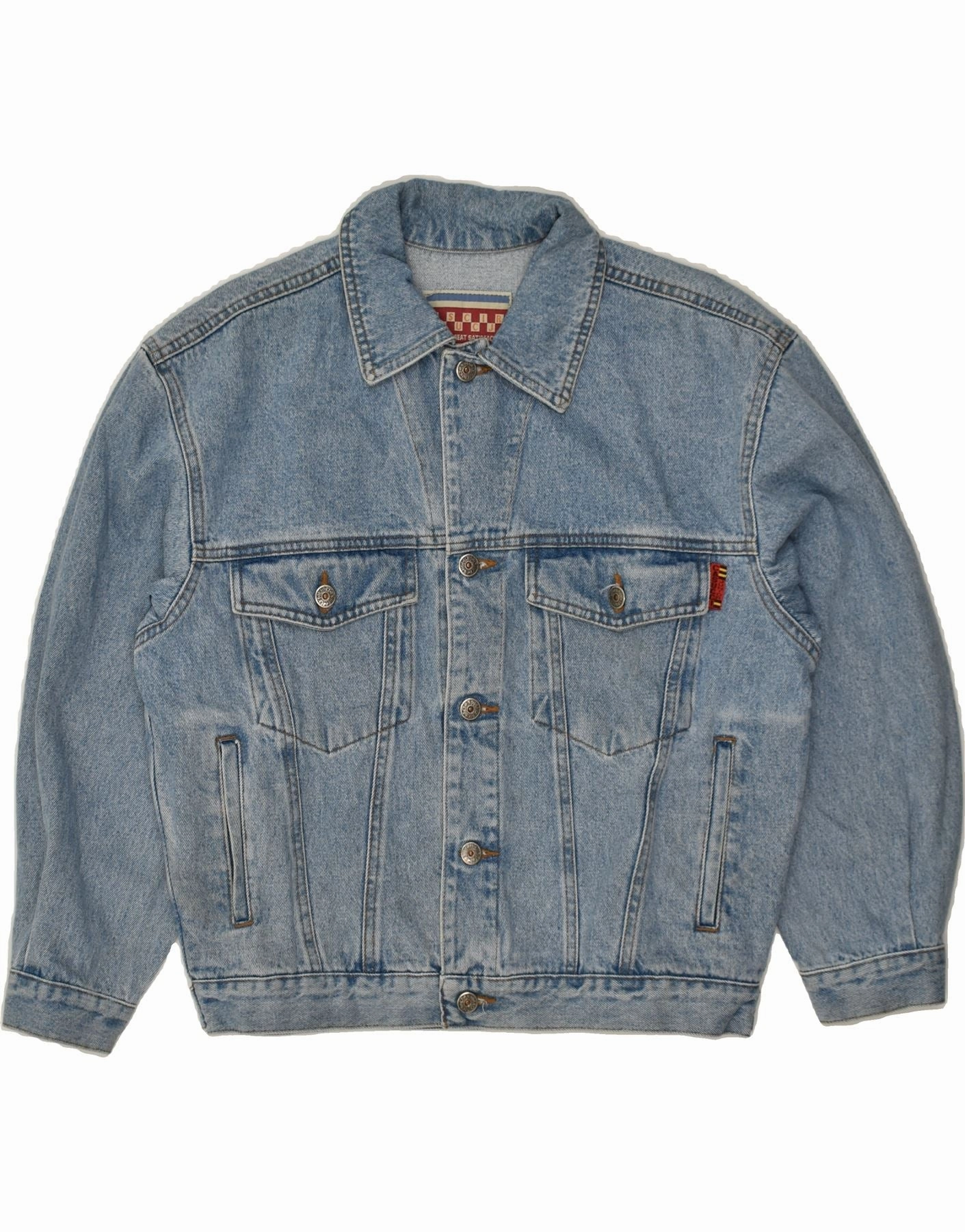 CASUCCI Boys Denim Jacket 12-13 Years Blue Cotton Construct Odor Resistant Fabric