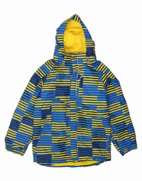 Trail Layer COLUMBIA Boys Omni-Heat Windbreaker Jacket 14-15 Years Large Blue Striped