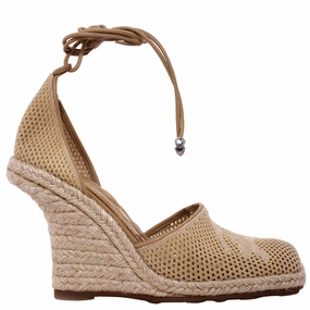 Comfortable Control Burberry Mesh Plunge Wedge Heel Espadrilles