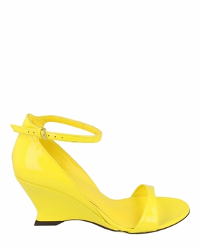 Vidette Patent Leather Wedge Sandals Earth Base Walk Tall
