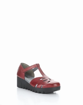 Metal Edge Lace trim Women's Velt Sandals In Brick Red