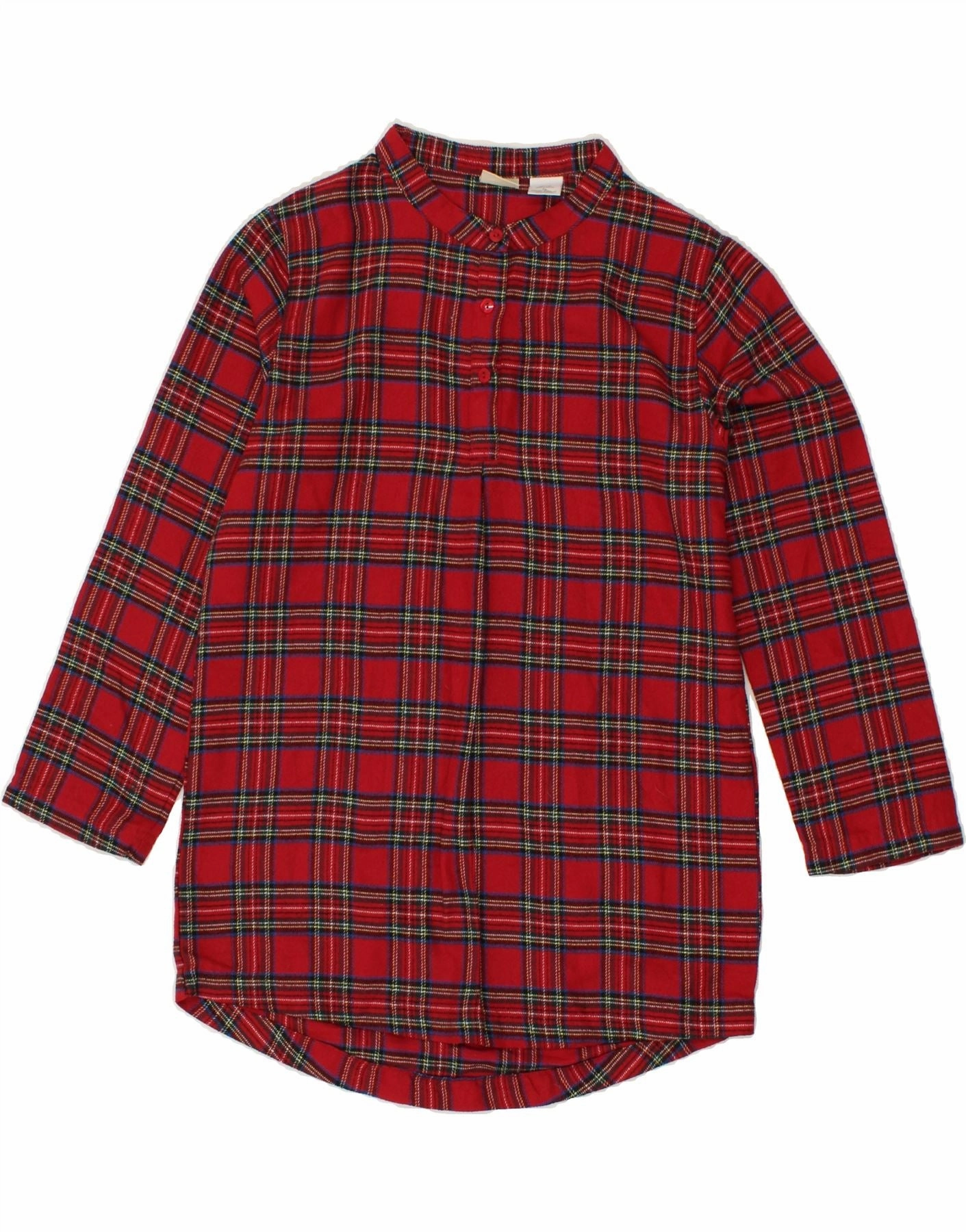 Professional Look Festival Mood L.L.BEAN Girls Pullover Shirt Dress 11-12 Years Red Plaid Polyester