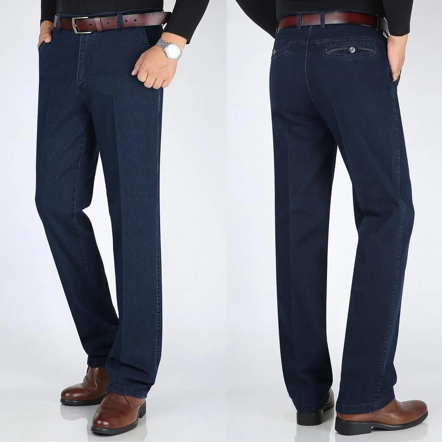 Modezier Jeans for Men, Jettjeans3 - Men's Classic Straight Fit Stretch Jeans, Jett Jeans for Men, Soft Flexible Casual Jeans