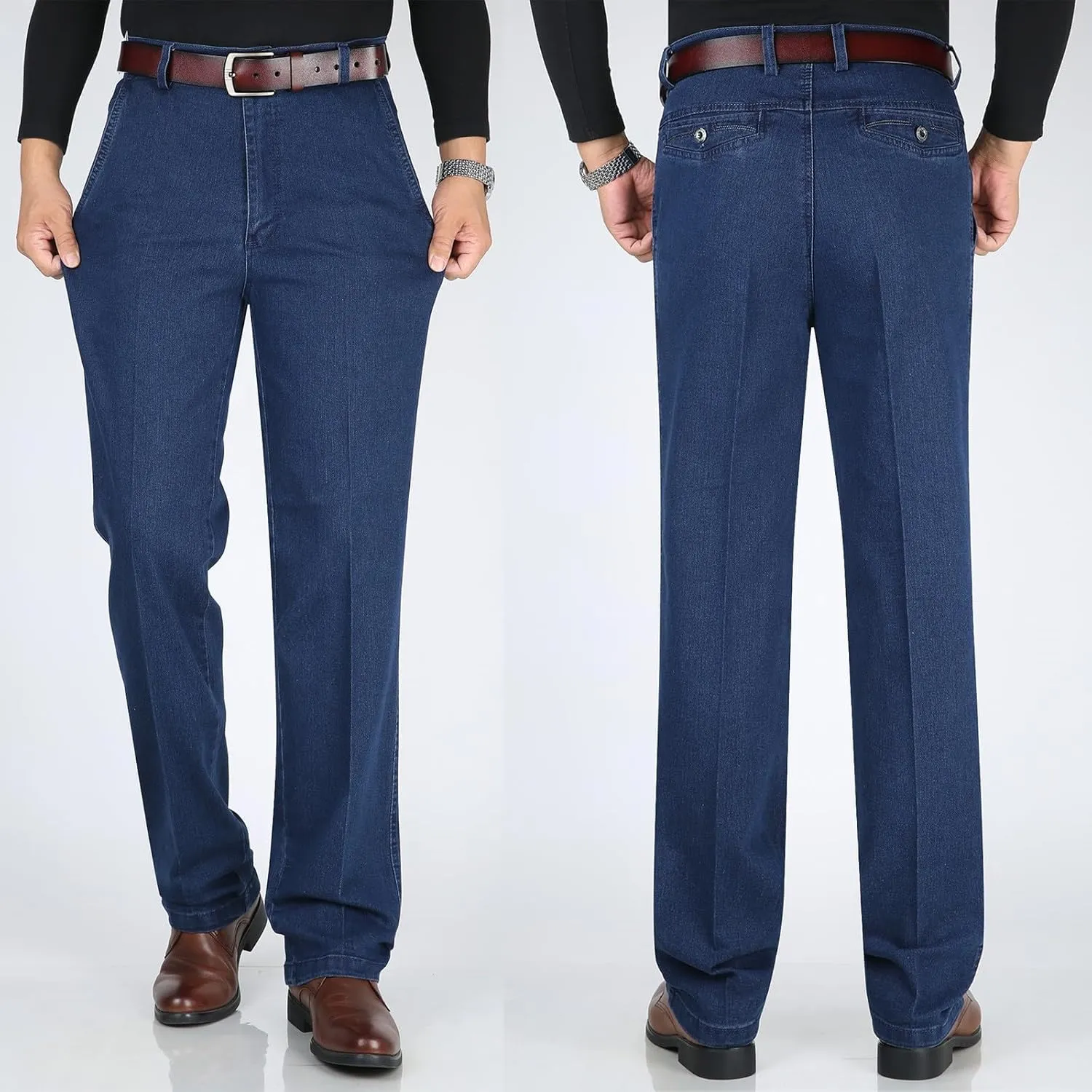 Modezier Jeans for Men, Jettjeans3 - Men's Classic Straight Fit Stretch Jeans, Jett Jeans for Men, Soft Flexible Casual Jeans
