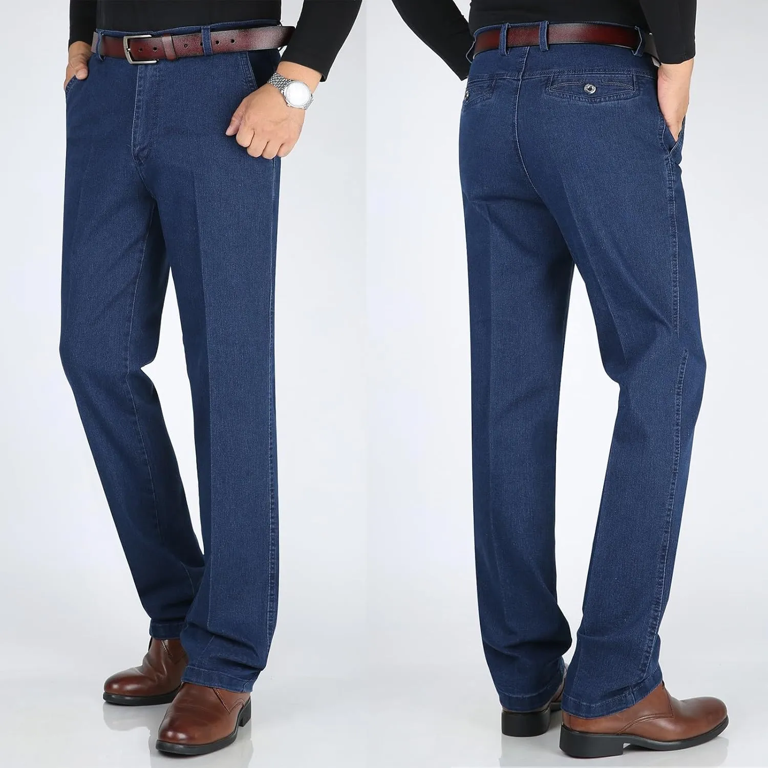 Modezier Jeans for Men, Jettjeans3 - Men's Classic Straight Fit Stretch Jeans, Jett Jeans for Men, Soft Flexible Casual Jeans