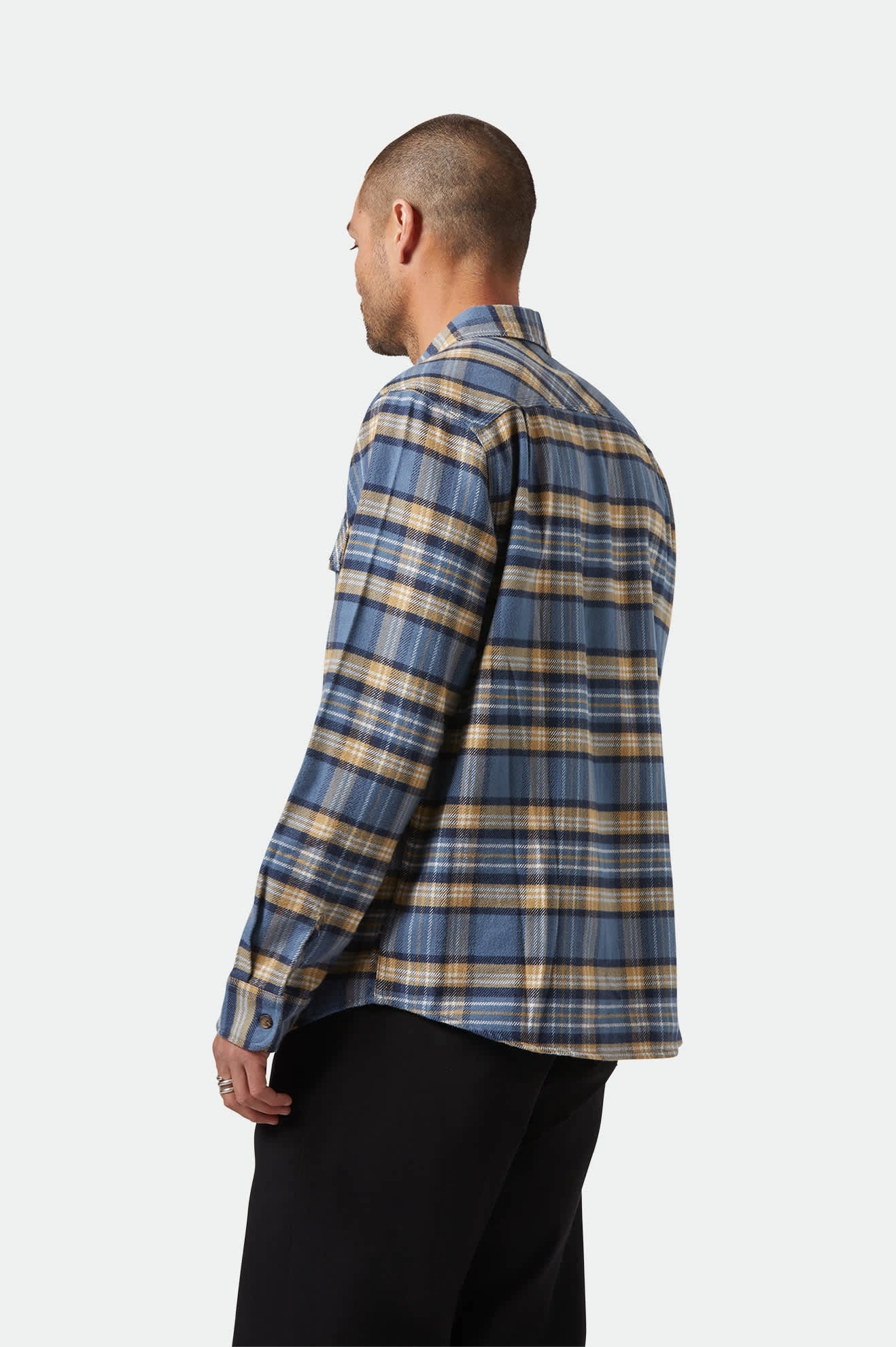 Bowery L/S Flannel - Azure Blue/Washed Navy/Sand Street Fashion