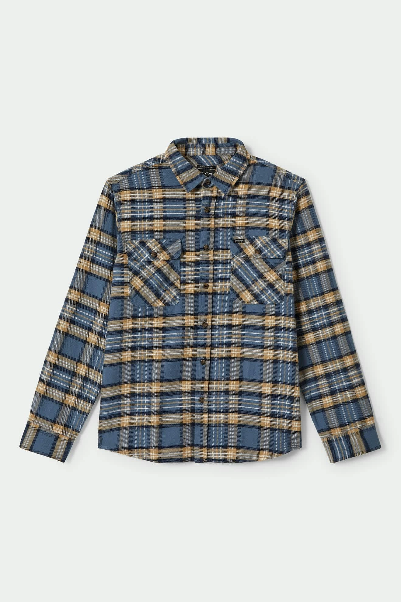 All-Ages Fit Effortless Style Bowery L/S Flannel - Azure Blue/Washed Navy/Sand