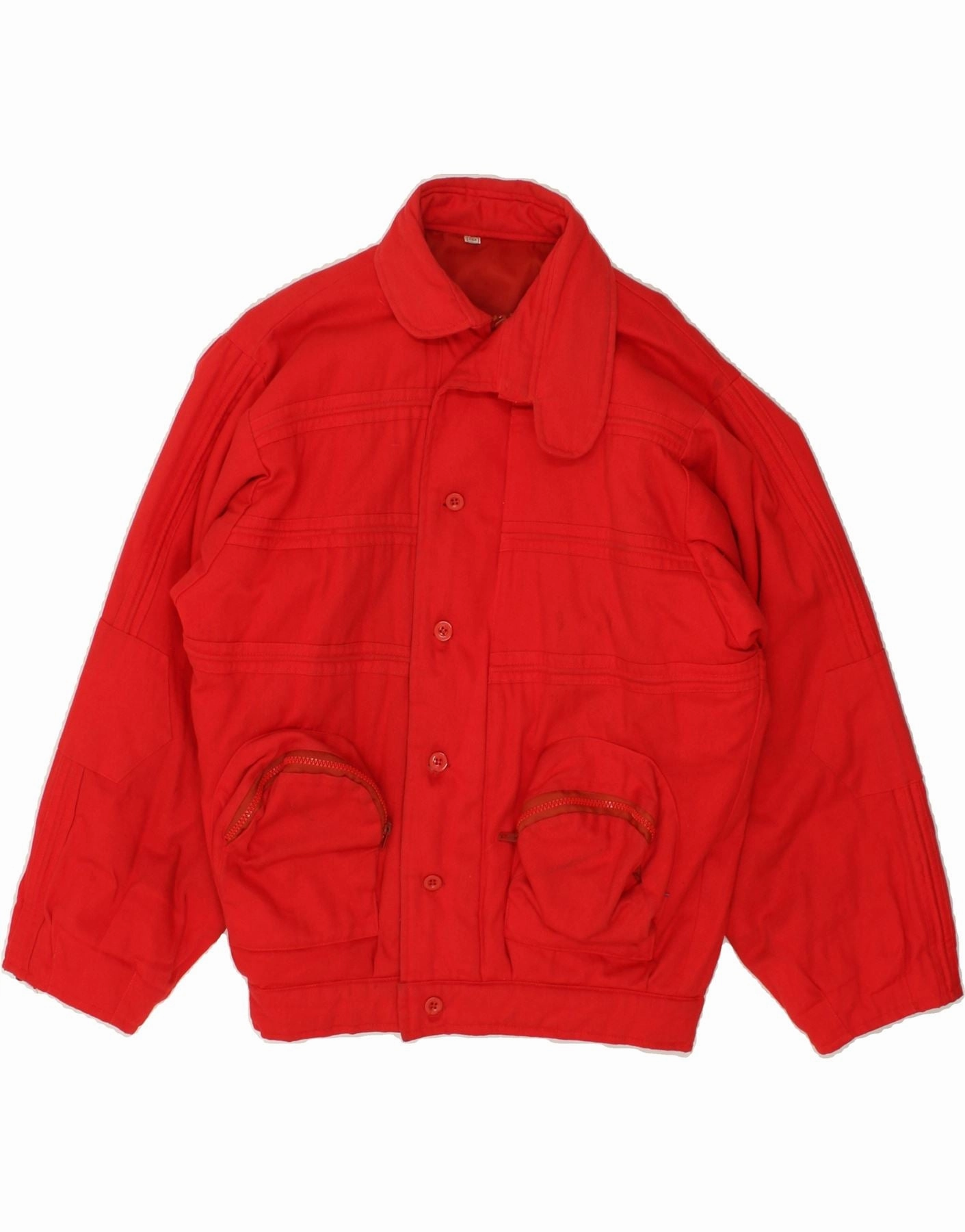 VINTAGE Boys Bomber Jacket 13-14 Years Red Wool Travel Friendly