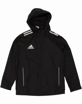 single layer Universal Size Adaptation ADIDAS Boys Graphic Hooded Rain Jacket 13-14 Years Black Polyamide