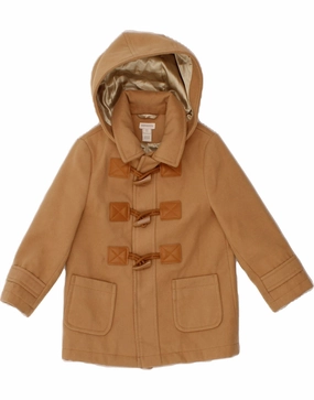 single layer MONSOON Boys Hooded Duffle Coat 3-4 Years Brown Polyester