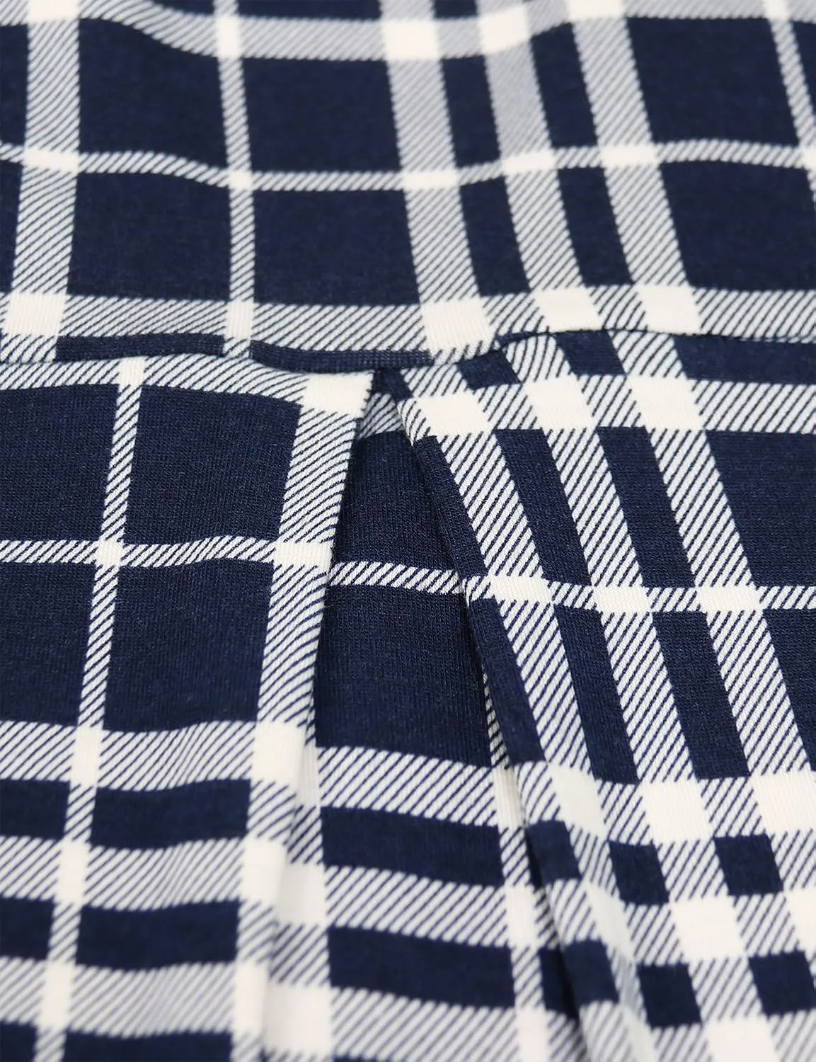 MOQIVGI Womens Notch Neck Short Sleeve Plaid Shirts Checkered Blouse Tops