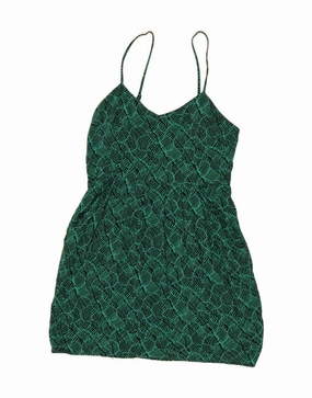 MOSSIMO Girls Abstract Pattern Slip Dress 15-16 Years Green Rayon Comfy Look